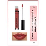 Matte Queen Lipstick Kalıcı Mat Likit Ruj - 13 Red Elegance - Kırmızı