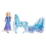 Mattel Çıkarılabilir elbisesi ve ayakkabılarıyla Mattel Disney Karlar Ülkesi Elsa bebek, büyüleyici atı Nokk ve macera arabası, Karlar Ülkesi: Kış Sonu Festivali teması, JBG56