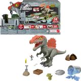 Mattel Jurassic World Cage Crasher Spinosaurus Dinozor Aksiyon Figürü ve Kutudan Çıkarma Oyuncağı, Kum ve Jel ve Hamur, Breakout & Discovery & Rescue Play