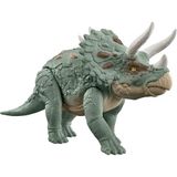 Mattel Jurassic World Gigantic Trackers Triceratops Dinozor Aksiyon Figürü, Büyük Türler Oyuncak, Headbutt Attack, Evolved Horn Özelliği, Dijital Oyun