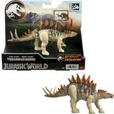 Mattel Jurassic World Strike Attack Tuojiangosaurus Dinozor Oyuncağı, Tek Vuruşlu Aksiyon, Hareketli Eklemler, Fiziksel ve Dijital Oyun ile Aksiyon Figürü