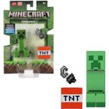 Mattel Minecraft Creeper Figür Seti 8 cm – TNT ve Çakmak Aksesuarlarıyla | Orijinal Mattel Lisanslı