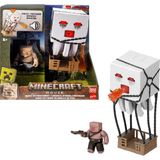 Mattel Minecraft Filmden Ilham Alan Aksiyon Figürü Seti, Işıklar, Sesler ve Ateş Topu Fırlatma Özelliğiyle Balon Figürü, Fırlatıcı ve Disk, Piglin Savaşçısı, JFB69 - (DipCamo)Charcoal-White