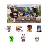 Mattel Minecraft Oyuncak Seti ve 7 Mini Aksiyon Figürü, Bir Minecraft Filmi'nden Ilham Alan Mini Mode Çoklu Paket, Steve ve 3 Özel Karakter, JFM37