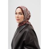 Mauśeya Paisley Krep İpek Şal, Bordo