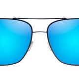 Maui Jim Erkek ve Kadın Mano Polarize Aviator Güneş Gözlüğü, Koyu Lacivert W/Gümüş Şerit/Mavi Hawaii Polarize, Medium