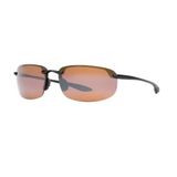 Maui Jim MJ 0407S 002 02 64 Polarize Oval Siyah Kemik Erkek Güneş Gözlüğü