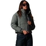 Maule Su Itici Kumaş, Fermuarlı Elyaf Dolgu Şişme Crop Kısa Kadın Mont @aspen - Mint