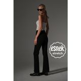 Maule Yüksek bel kot, ispanyol paça esnek denim kumaş kadın fit and Flare jean pantolon @flares