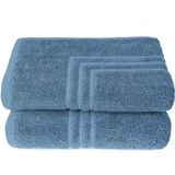Maura Home Boheme %100 Pamuklu Lüks 2'li Banyo Paspası Seti | 50X70CM | Mavi - 50 x 70 cm