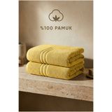 MAURAHOME Boheme %100 Pamuklu Lüks 2'li Banyo Paspası Seti | 50x70cm Altın