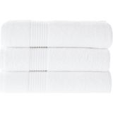 Mauro Home Maura Home Tomurcuk %100 Pamuk 3'lü Banyo Havlu Seti | 70x140 Cm | Beyaz - 70 x 140 cm