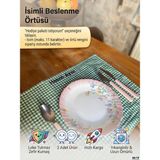 Mav Design 🍏 Yeşil Renk ve İsim Nakışlı Beslenme Örtüsü 35x50 Silinmez Bozulmaz (2ADET)🎒✨ - 35 x 50 cm