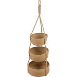 MaVaux 3'lü Jüt Saplı Hasır Duvar Sepeti 80 cm (25 Cm+20 Cm+15 Cm) Duvar Saksısı Duvar Düzenleyicisi - Renkli