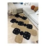 MaVaux Amazonit Jüt Hasırlı El Örgüsü Dikdörtgen Kilim Halı Hasır Kilim HasırSiyah 90 x 210