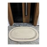 MaVaux Amsterdam Serisi Jüt, Desenli Kapı Önü, Paspas, Banyo Paspası, Balkon Paspası/Hediyelik, Ev Eşyası Krem 60 x 100