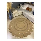 MaVaux Begonvil Jüt Hasırlı Örgü Kilim Hasır 140 x 140