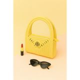 MaVaux Bellaria Hasır Görünümlü Jut Clutch Çanta Sarı