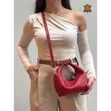 MaVaux Capsule %100 Hakiki Deri Şık Tasarım Mini Çapraz Çanta, Omuz Çantası - Standart - Kırmızı