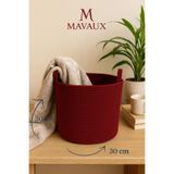 MaVaux Çok Amaçlı, 30cm-30cm Orta Boy, Yanları Saplı, Jüt, Hasır, Dokuma Sepet, Düzenleyici Organizer MÜRDÜM 30 x 30