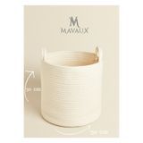 MaVaux Çok Amaçlı, 30cm-30cm Orta Boy, Yanları Saplı, Sepet, Jüt, Hasır, Dokuma Sepet, Düzenleyici BeyazOrta 26 cm