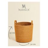 MaVaux Çok Amaçlı, 30cm-30cm Orta Boy, Yanları Saplı, Sepet, Jüt, Hasır, Dokuma Sepet, Düzenleyici JütKüçük 36 x 40
