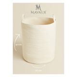 MaVaux Çok Amaçlı, 40cm-36cm Büyük Boy, Yanları Saplı, Sepet, Jüt, Hasır, Dokuma Sepet, Düzenleyici BeyazBüyük 26 cm