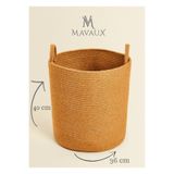 MaVaux Çok Amaçlı, 40cm-36cm Büyük Boy, Yanları Saplı, Sepet, Jüt, Hasır, Dokuma Sepet, Düzenleyici JütBüyük 36 x 40