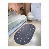 MaVaux Cookie Jüt Hasırlı El Örgüsü Kilim Antrasit 100 x 300