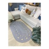MaVaux Cookie Jüt Hasırlı El Örgüsü Kilim Gri 100 x 300