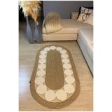 MaVaux Cookie Jüt Hasırlı El Örgüsü Kilim HasırKrem 100 x 400