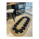 MaVaux Cookie Jüt Hasırlı El Örgüsü Kilim HasırSiyah 60 x 120