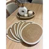 Mavaux Cream 7 Parça Oval Supla ve Ekmeklik - Haki - Krem - 30 x 40 cm