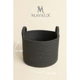 MaVaux Doğal El Dokuma Hasır Jüt Sepet 20x26 cm – Dekoratif, Çok Amaçlı, Şık ve Dayanıklı Saklama Sepeti ANTRASİT 20 x 26