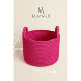 MaVaux Doğal El Dokuma Hasır Jüt Sepet 20x26 cm – Dekoratif, Çok Amaçlı, Şık ve Dayanıklı Saklama Sepeti FUŞYA 20 x 26