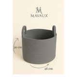MaVaux Doğal El Dokuma Hasır Jüt Sepet 20x26 cm – Dekoratif, Çok Amaçlı, Şık ve Dayanıklı Saklama Sepeti Gri 20 x 26