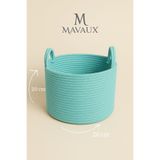 MaVaux Doğal El Dokuma Hasır Jüt Sepet 20x26 cm – Dekoratif, Çok Amaçlı, Şık ve Dayanıklı Saklama Sepeti Turkuaz 20 x 26