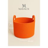 MaVaux Doğal El Dokuma Hasır Jüt Sepet 20x26 cm – Dekoratif, Çok Amaçlı, Şık ve Dayanıklı Saklama Sepeti Turuncu 20 x 26