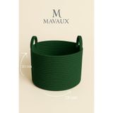 MaVaux Doğal El Dokuma Hasır Jüt Sepet 20x26 cm – Dekoratif, Çok Amaçlı, Şık ve Dayanıklı Saklama Sepeti Yeşil 20 x 26