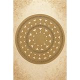 MaVaux Double Dsy El İşçiliği Özel Tasarım Yuvarlak Hasır Kilim – Zamansız ve Prestijli Dekor HALI KİLİM HASIR 140 x 140