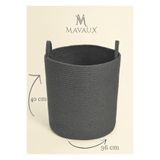 MaVaux El İşçiliği Dokulu Büyük Boy Sepet – 40 x 36 cm Dekoratif Ev Düzeni, Oyuncak ve Çamaşır Organizer ANTRASİT