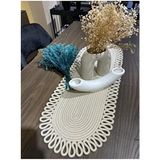 MaVaux Galaxy Doğal Jüt, Desenli, Hasır, Amerikan Servis, Masa, Sehpa Örtüsü Runner. 30X80 - 30 x 80 - Bej