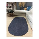 MaVaux Galileo Oval Jüt Yuvarlak Hasır Görünümlü Klasik Halı Kilim BambuLaci 100 x 230