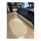 MaVaux Galileo Oval Jüt Yuvarlak Hasır Görünümlü Klasik Halı Kilim Krem 60 x 120