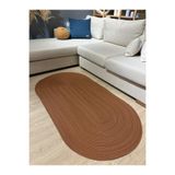 MaVaux Galileo Oval Jüt Yuvarlak Hasır Görünümlü Klasik Halı Kilim Tarçın 100 x 200