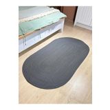 MaVaux Galileo Oval Jüt Yuvarlak Hasır Görünümlü Klasik Halı Kilim