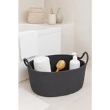 MaVaux Hasır Jüt Dekoratif Sepet 20x30x50 Cm, Oyuncak, Çamaşır, Banyo, Mutfak ve Düzenleyici Saklama Sepeti ANTRASİT 55 x 35