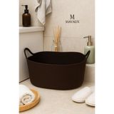 MaVaux Hasır Jüt Dekoratif Sepet 20x30x50 Cm, Oyuncak, Çamaşır, Banyo, Mutfak ve Düzenleyici Saklama Sepeti Kahverengi 55 x 35