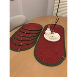 MaVaux Herakles 6 Adet Supla+Runner Set 33 cm -Amerikan Servis Hasır - 30 x 80 cm - Kırmızı