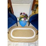 MaVaux Jüt Hasır Çerçeve Detaylı Şık Dekoratif Kilim Halı jüt bej 80 x 200